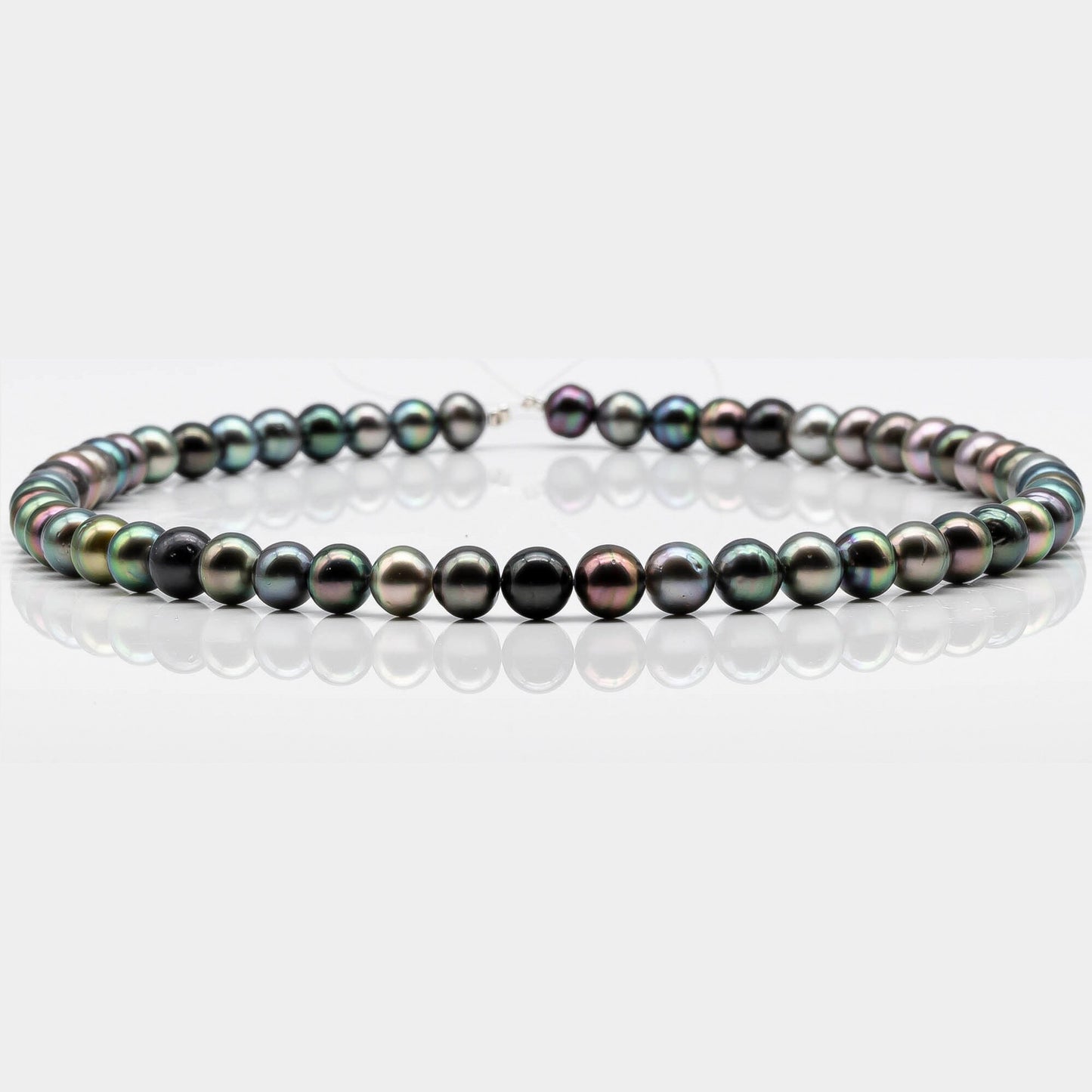 7-8mm Multicolor Round Tahitian Pearl with Super High Luster and All Natural Colors in Full Strand for Jewelry Making, SKU # 1638TH