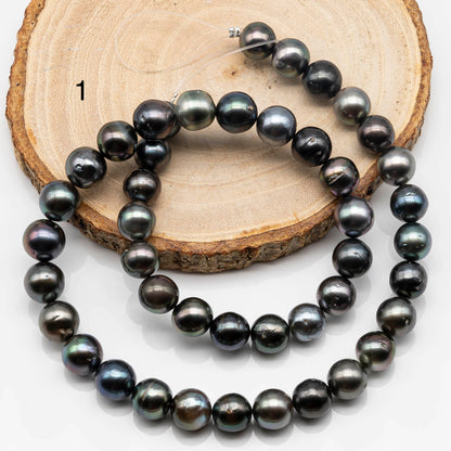 8-9mm Round Tahitian Pearl Bead in Full Strand, All Natural Color and High Luster with Blemishes for Making Jewelry, SKU # 1641TH