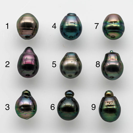 11-12mm Cultured Tahitian Pearl Drop in Natural Colors and High Lusters, Single Loose Piece Undrilled for Jewelry Making, SKU # 1649TH