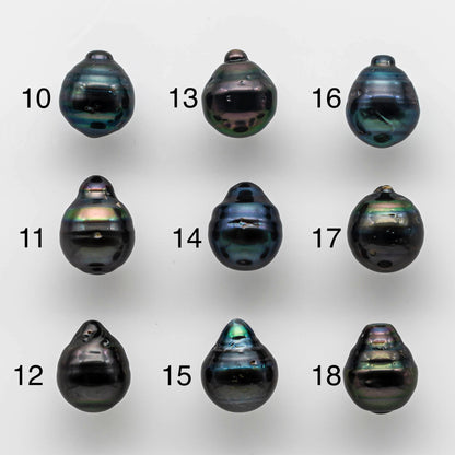 11-12mm Beautiful Tahitian Pearl Drop in Single Piece Undrilled, Natural Colors and High Lusters for Jewelry Making, SKU # 1650TH