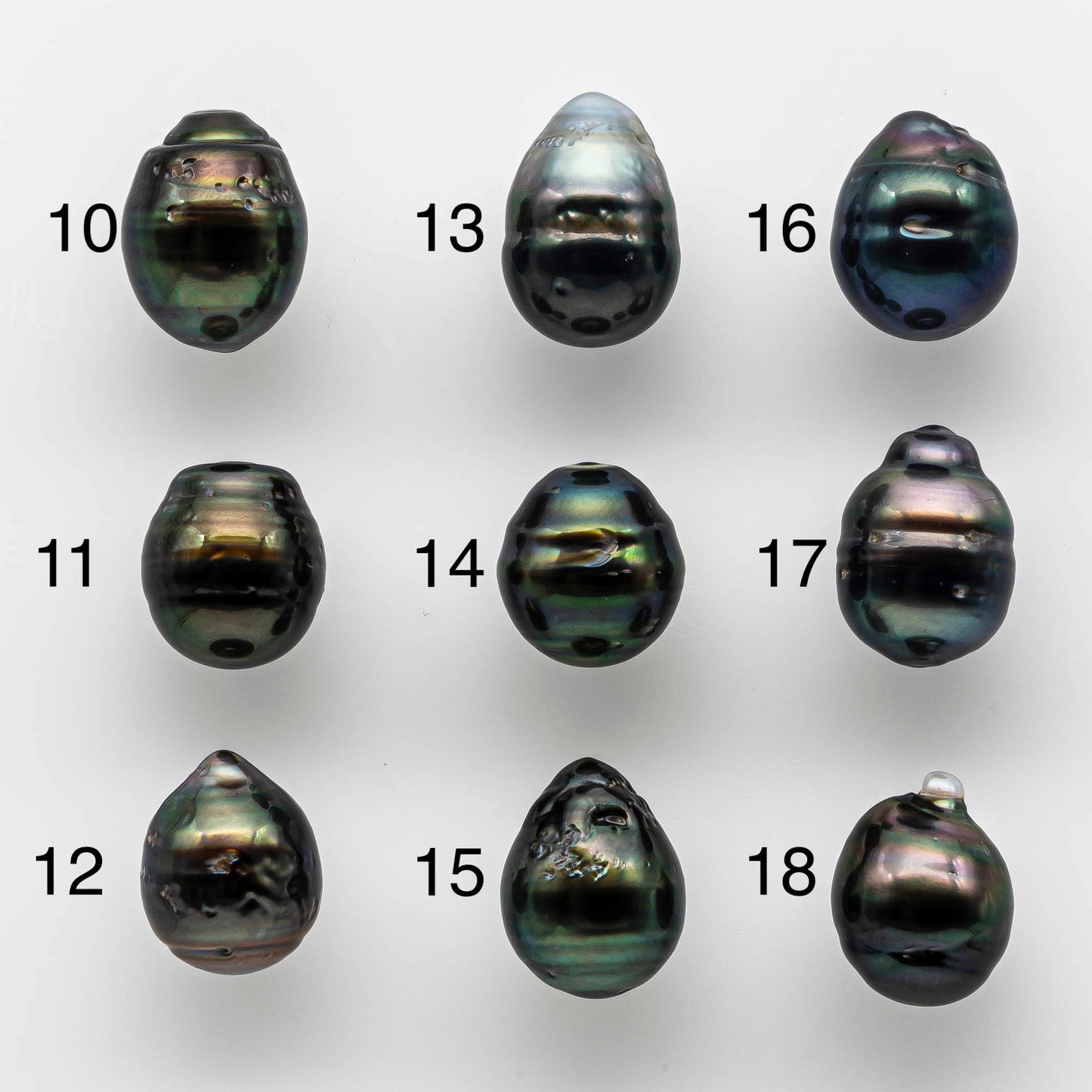 11-12mm Loose Tahitian Pearl Drop in Natural Colors and High Lusters, Undrilled Single Piece for Jewelry Making, SKU # 1651TH