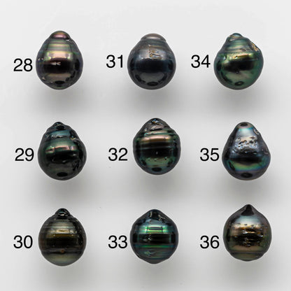 11-12mm Loose Tahitian Pearl Drop in Natural Colors and High Lusters, Undrilled Single Piece for Jewelry Making, SKU # 1651TH