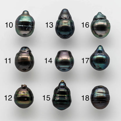11-12mm Undrilled Tahitian Pearl Drop with High Luster and Natural Color, Loose Single Piece for Jewelry Making, SKU # 1652TH