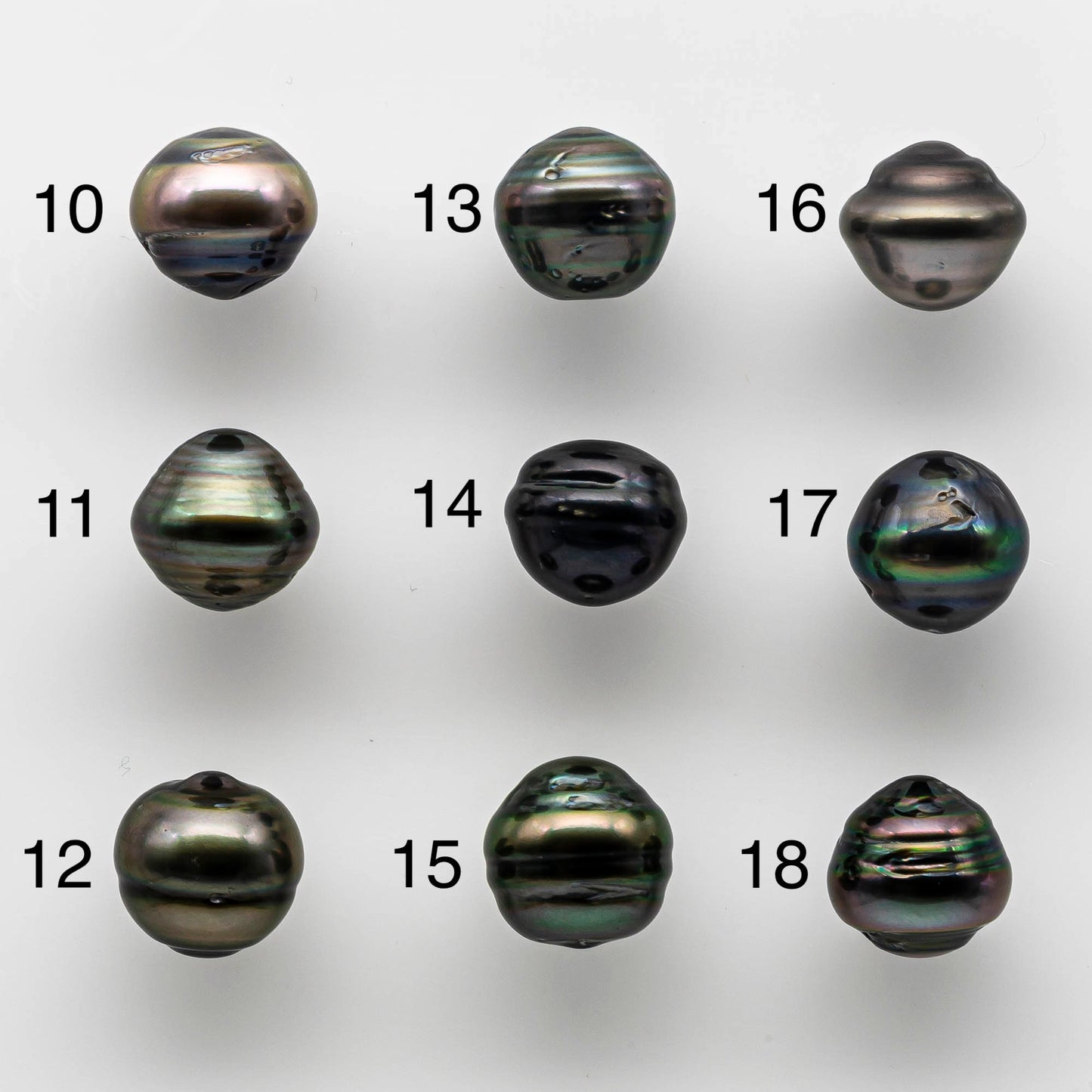 11-12mm Black Tahitian Pearl Bead Drop Shape with High Luster and Natural Color, Loose Single  Piece Undrilled for Beading, SKU # 1653TH