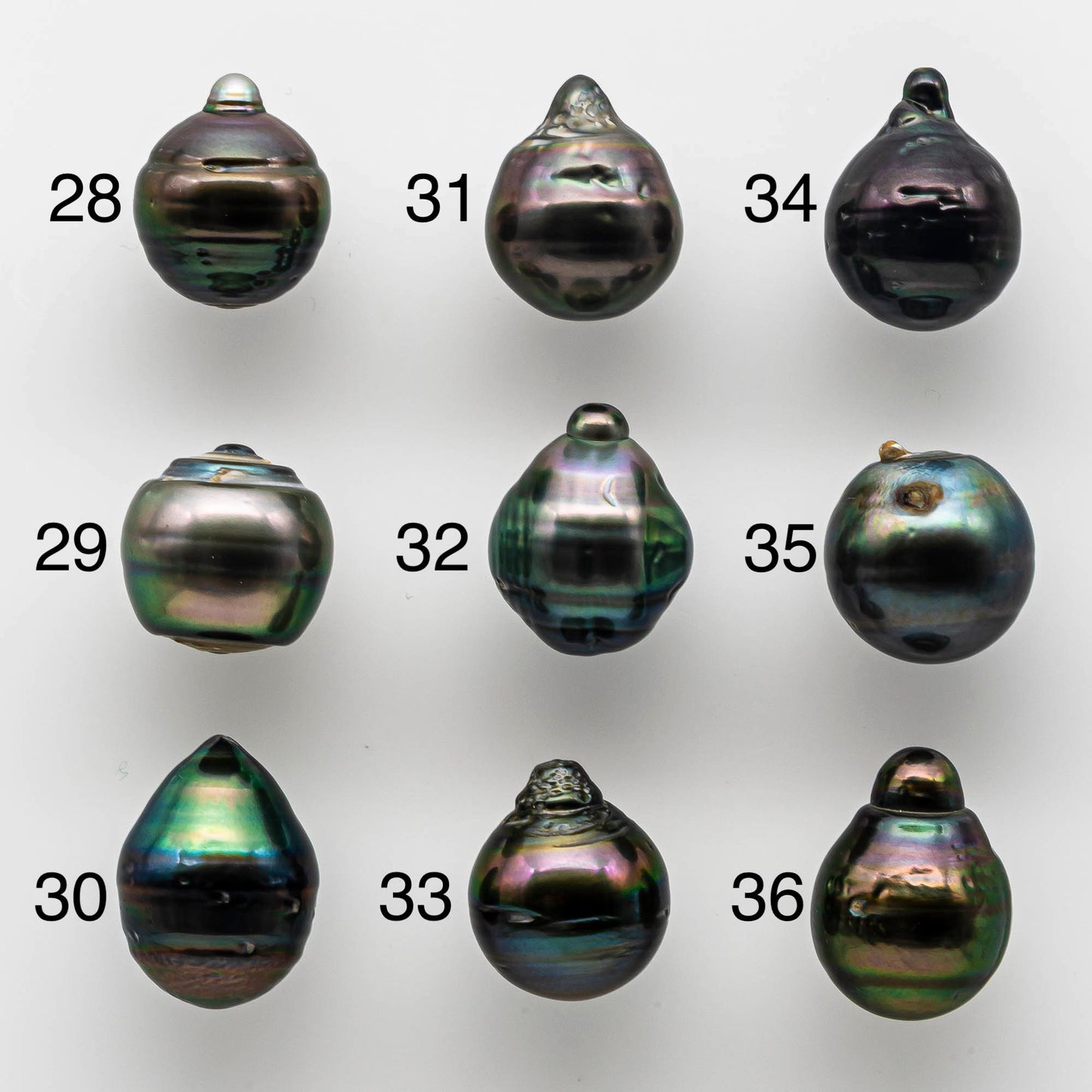 12-13mm Loose Tahitian Pearl Bead Drop with High Luster and Natural Color,  Half or Full Drilled, Undrilled or Large Hole, SKU # 1654TH