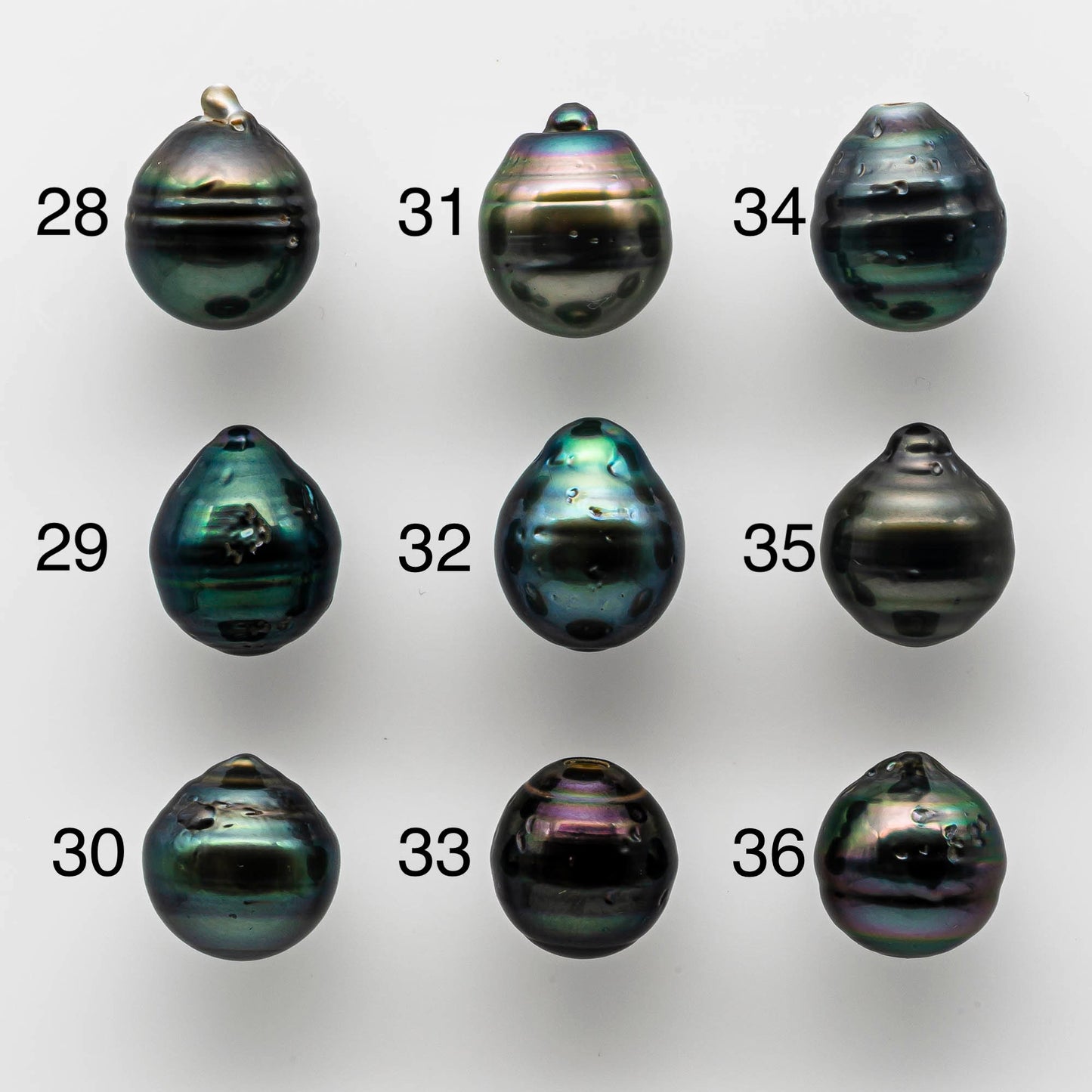 12-13mm Tahitian Pearl Bead in Drop Shape Loose Undrilled with High Luster and Natural Color, Half or Full Drilled or Big Hole, SKU #1655TH