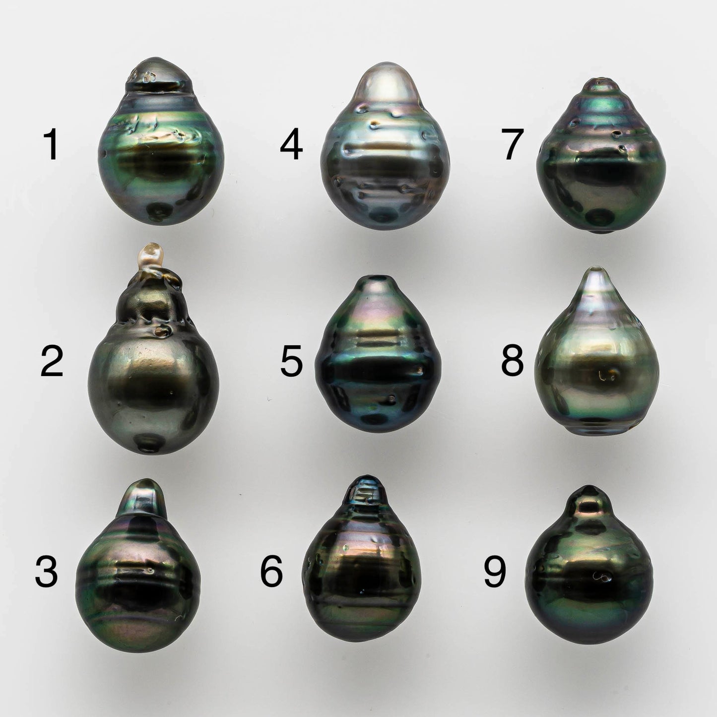 12-13mm Tahitian Pearl Bead in Drop Shape Loose Undrilled with High Luster and Natural Color, Half or Full Drilled or Big Hole, SKU #1655TH