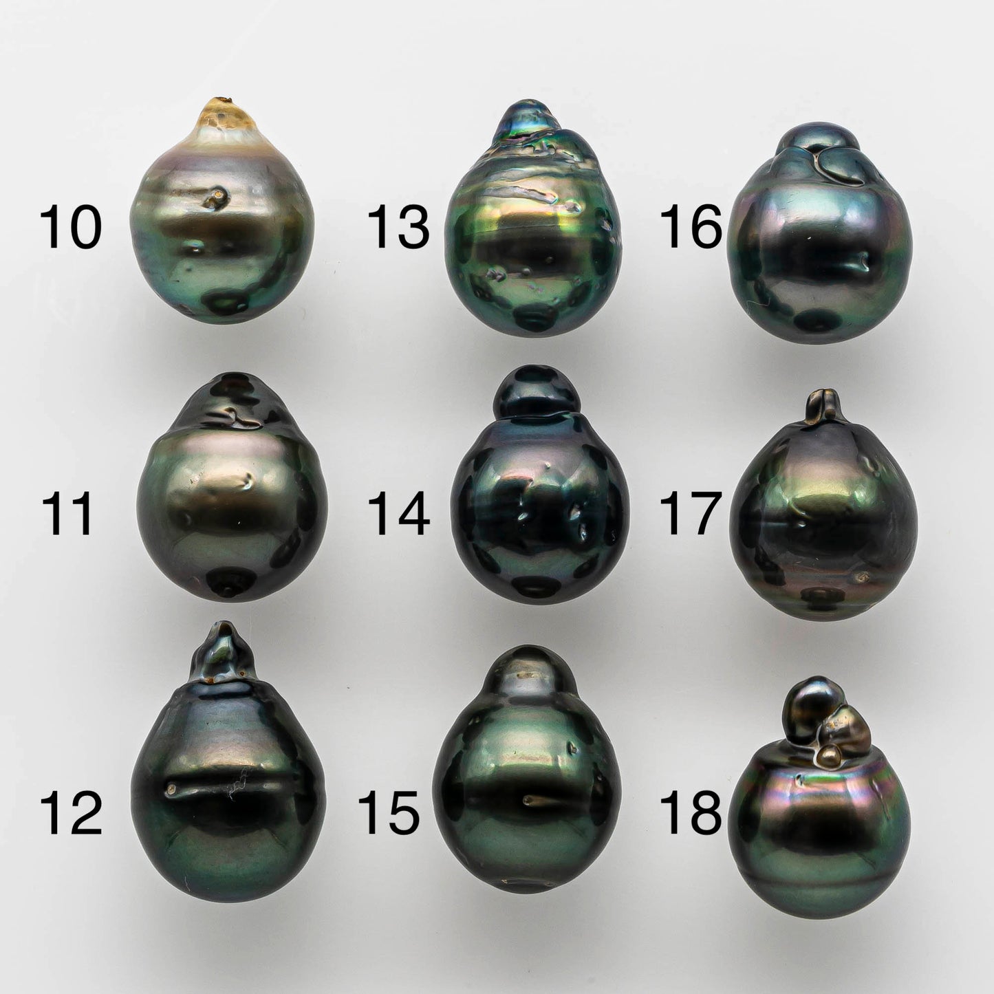 13-14mm Large Size Tahitian Pearl Bead Drop Loose Undrilled Natural Color and High Luster, Half of Full Drilled to Large Hole, SKU # 1660TH