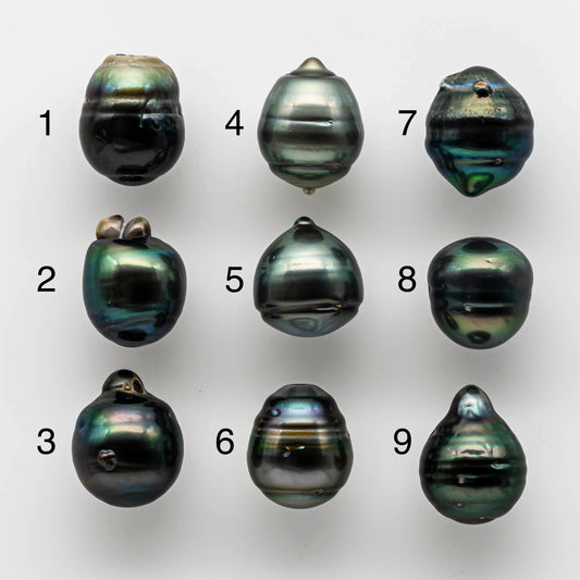 13-14mm Black Tahitian Pearl Bead Drop Loose Undrilled with High Luster and Natural Color, Half or Full Drilled to Large Hole, SKU # 1661TH