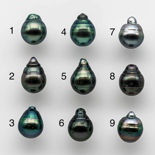 11-12mm Beautiful Tahitian Pearl Drop in Single Piece Undrilled, Natural Colors and High Lusters for Jewelry Making, SKU # 1650TH