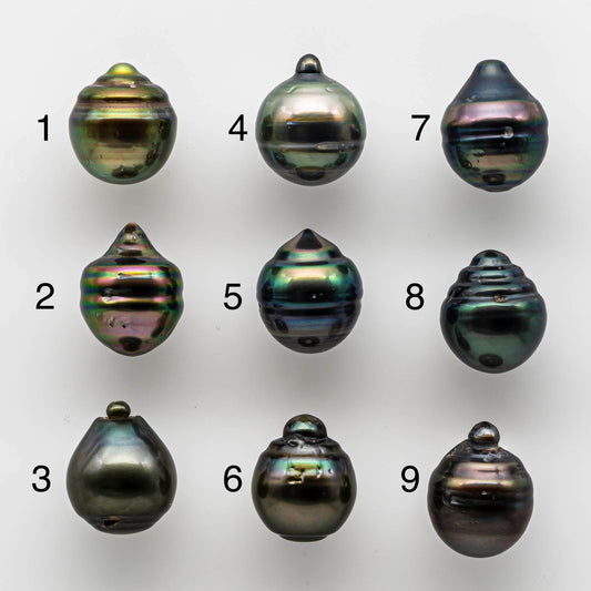 12-13mm Loose Tahitian Pearl Bead Drop with High Luster and Natural Color,  Half or Full Drilled, Undrilled or Large Hole, SKU # 1654TH