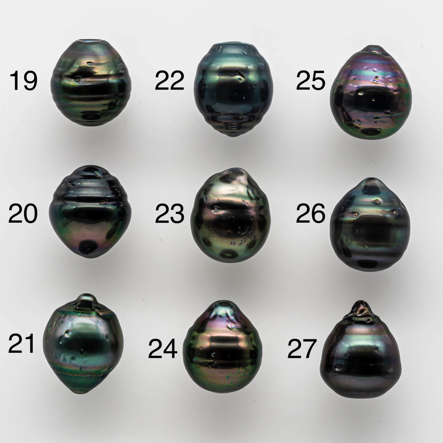 12-13mm Tahitian Pearl Bead in Drop Shape Loose Undrilled with High Luster and Natural Color, Half or Full Drilled or Big Hole, SKU #1655TH