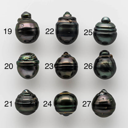 13-14mm Black Tahitian Pearl Bead Drop Loose Undrilled with High Luster and Natural Color, Half or Full Drilled to Large Hole, SKU # 1661TH