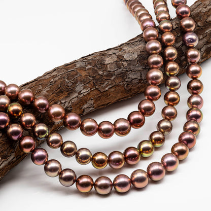 11-14mm Round Edison Pearl in High Quality Strand, All Natural Colors with Minor Blemishes and Extra High Luster, Rare Finding, SKU # 1665EP