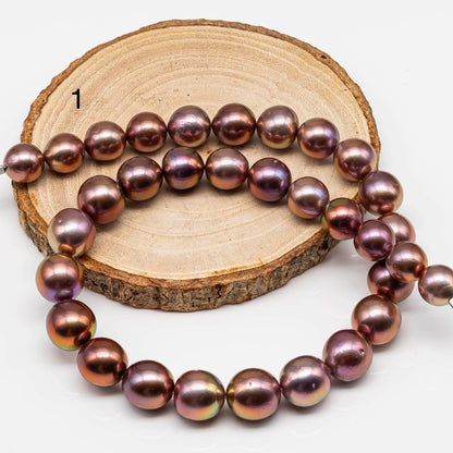 11-14mm Near Round Edison Pearl Bead in Natural Metallic Color and Beautiful Luster with Minor Blemishes, SKU # 1666EP