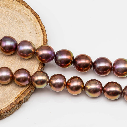 11-14mm Near Round Edison Pearl Bead in Natural Metallic Color and Beautiful Luster with Minor Blemishes, SKU # 1666EP