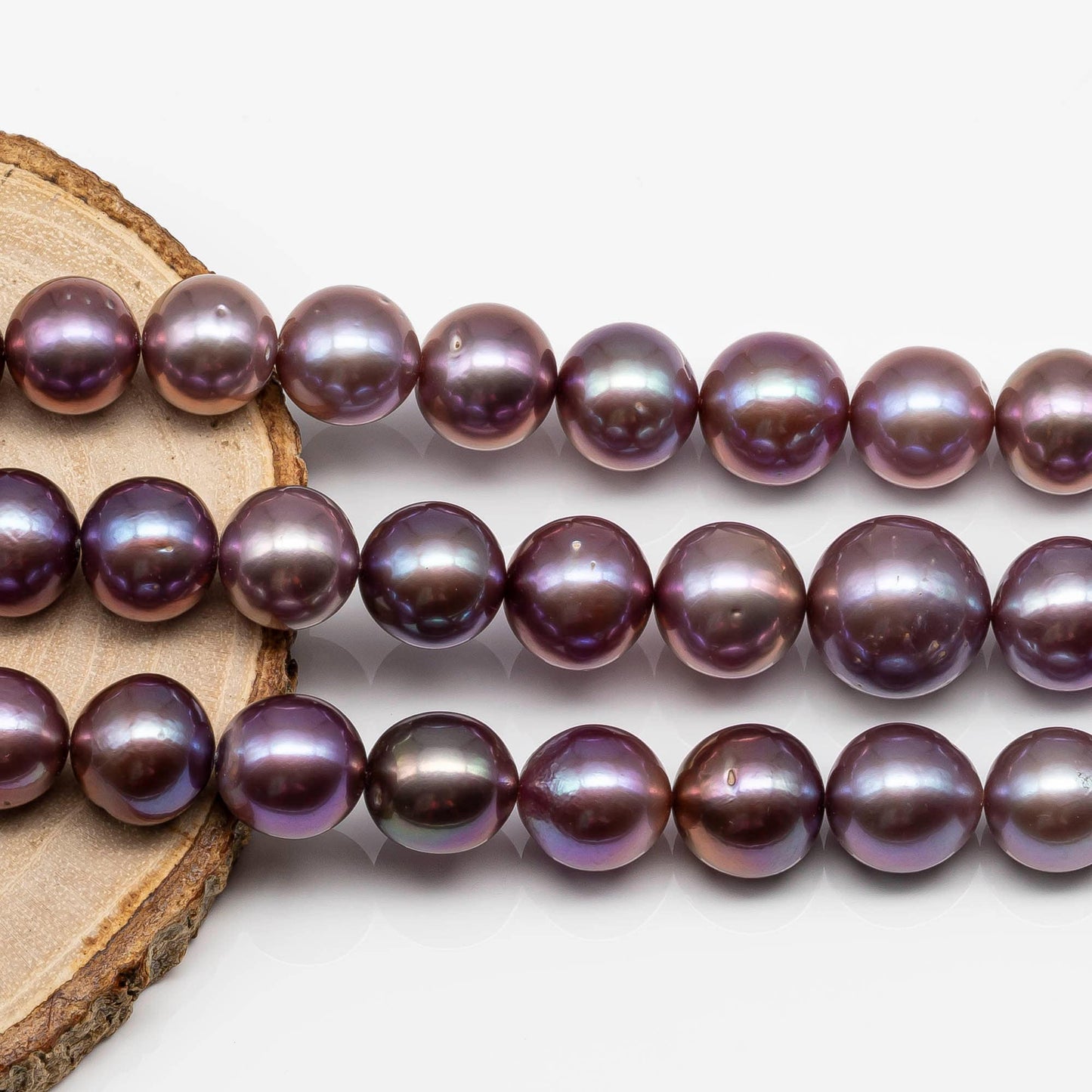 11-14mm Metallic Edison Pearl Round with High Luster, Dark Purple or Lavender Natural Color with Blemishes for Jewelry Making, SKU # 1670EP