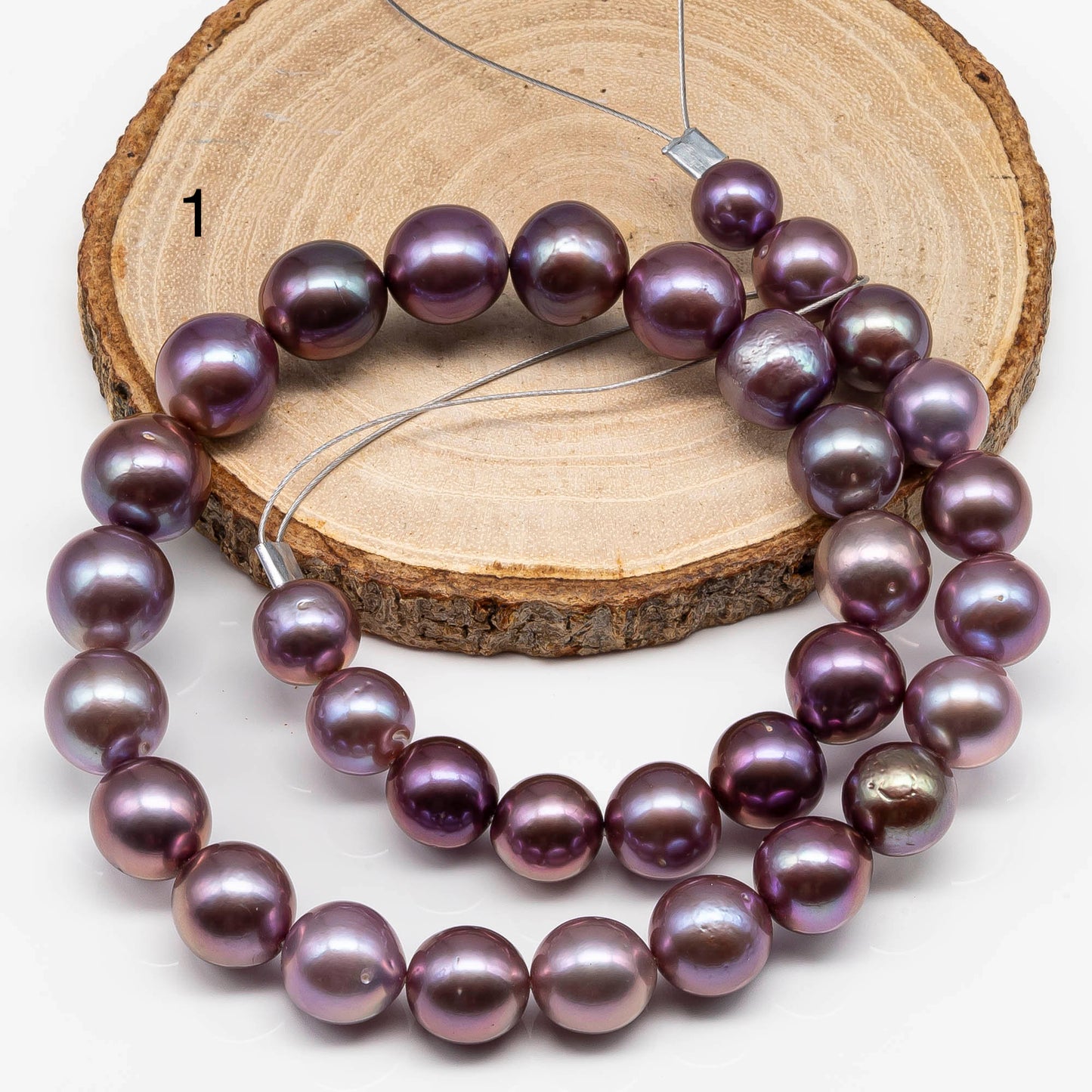 11-14mm Metallic Edison Pearl Round with High Luster, Dark Purple or Lavender Natural Color with Blemishes for Jewelry Making, SKU # 1670EP