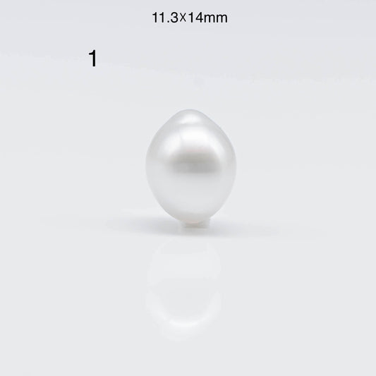 11-12mm South Sea Pearl Drops in Natural White Color and High Luster with Minor Blemish, Loose Single Piece Undrilled, SKU # 1678SS