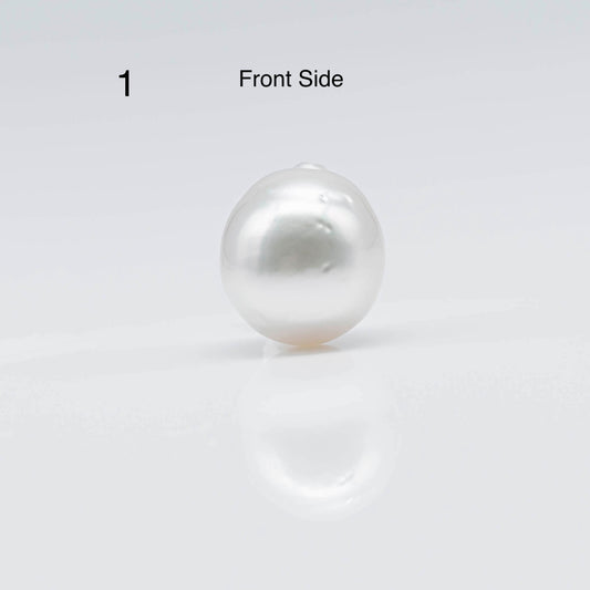 13-14mm Teardrop South Sea Pearl in Natural White Color and High Luster with Blemishes, Half Drilled Single Loose Pearl, SKU # 1681SS