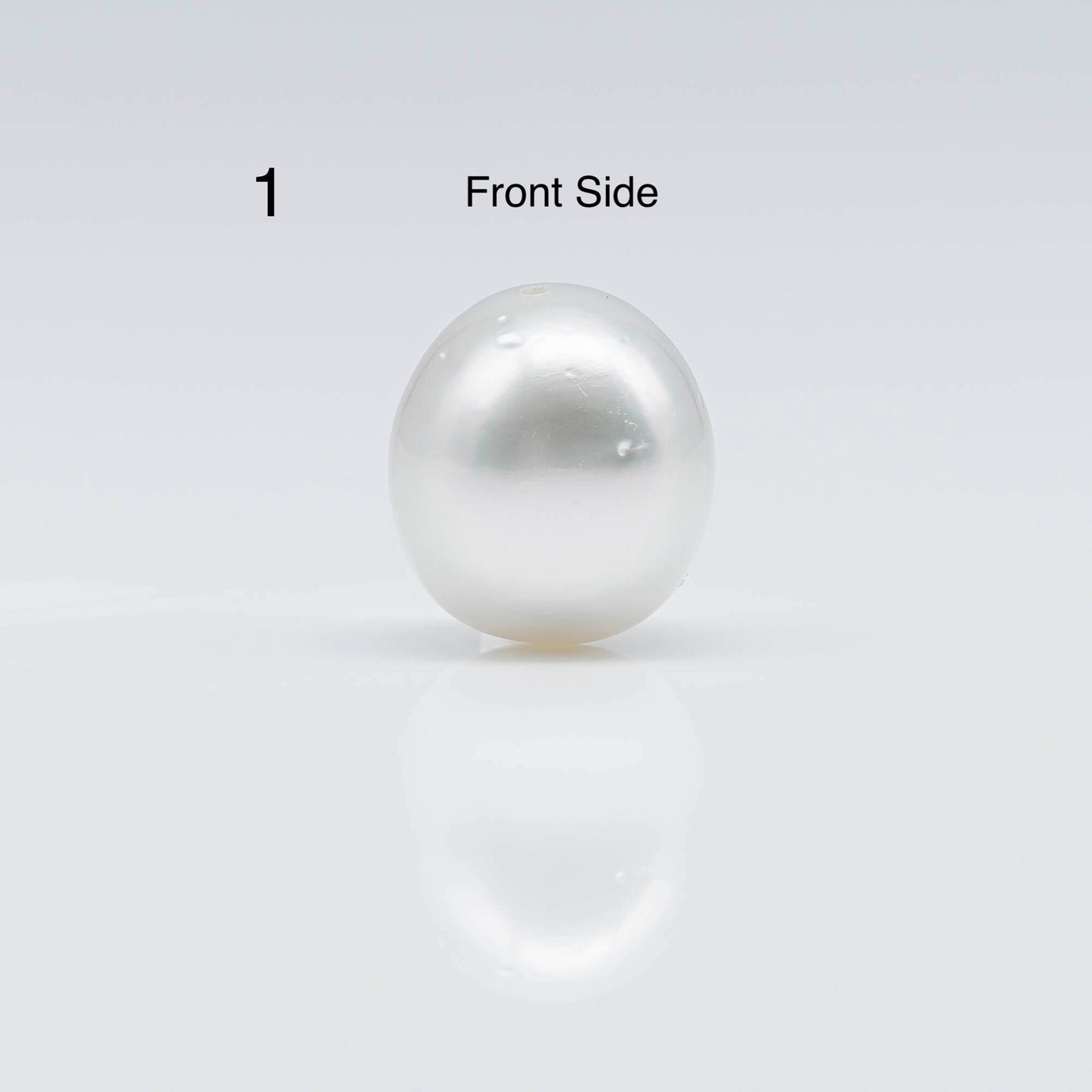 14-15mm Large Size South Sea Pearl in Natural White Color and High Luster with Blemish, Half Drilled Single Piece Loose Pearl, SKU # 1682SS