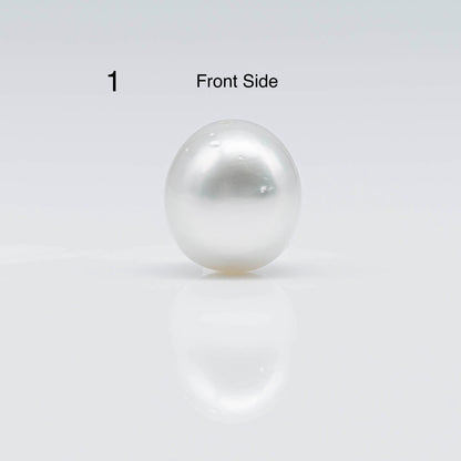 14-15mm Large Size South Sea Pearl in Natural White Color and High Luster with Blemish, Half Drilled Single Piece Loose Pearl, SKU # 1682SS
