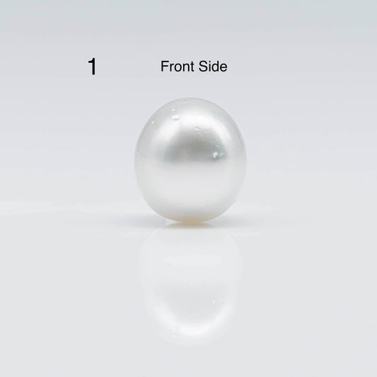 14-15mm Large Size South Sea Pearl in Natural White Color and High Luster with Blemish, Half Drilled Single Piece Loose Pearl, SKU # 1682SS