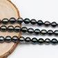 8-9mm Near Round Tahitian Pearl in Natural Color and High Luster with Minor Blemishes for Jewelry Making in Full Strand, SKU # 1703TH