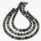 9-10mm Tahitian Pearl Teardrop in High Luster and Natural Color with Blemishes for Beading in Full Strand, SKU # 1708TH