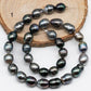 10-11mm Tear Drop Tahitian Pearl in Natural Color and High Luster with Blemishes, Full Strand for Jewelry Making, SKU # 1721TH