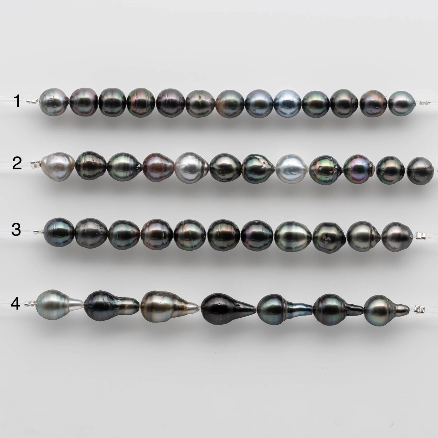 8-9mm Tahitian Pearl Drop or Near Round with Natural Color and High Luster with Blemishes for Jewelry Making, SKU # 1727TH