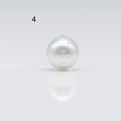 12-13mm South Sea Pearl in Near Round with Natural White Color and High Luster, Blemishes and Loose Single Piece Half Drilled, SKU # 1680SS