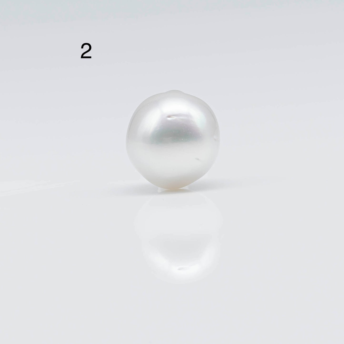 12-13mm South Sea Pearl in Near Round with Natural White Color and High Luster, Blemishes and Loose Single Piece Half Drilled, SKU # 1680SS