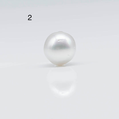 12-13mm South Sea Pearl in Near Round with Natural White Color and High Luster, Blemishes and Loose Single Piece Half Drilled, SKU # 1680SS