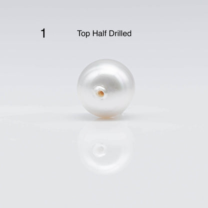 13-14mm Teardrop South Sea Pearl in Natural White Color and High Luster with Blemishes, Half Drilled Single Loose Pearl, SKU # 1681SS