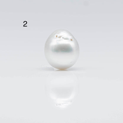 14-15mm Teardrop South Sea Pearl in Natural White Color and High Luster with Minor Blemishes, Loose Single Piece Undrilled, SKU # 1687SS