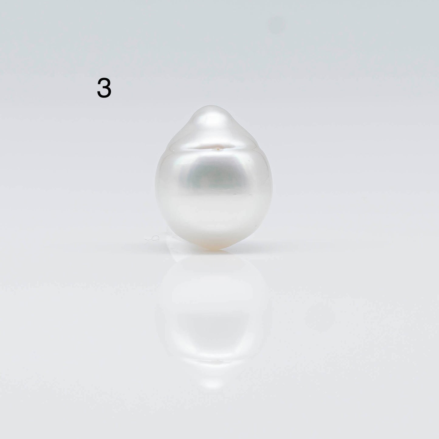 14-15mm Teardrop South Sea Pearl in Natural White Color and High Luster with Minor Blemishes, Loose Single Piece Undrilled, SKU # 1687SS