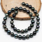 9-10mm Black Tahitian Pearl Near Round in High Luster and Natural Color with Blemishes for Beading, Full Strand, SKU # 1711TH