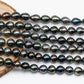 9-10mm Natural Color Tahitian Pearl in Near Round with High Luster and Blemishes for Jewelry Making on a Full Strand, SKU # 1712TH