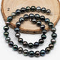 9-10mm Natural Color Tahitian Pearl in Near Round with High Luster and Blemishes for Jewelry Making on a Full Strand, SKU # 1712TH