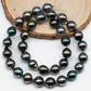 10-11mm Teardrop Tahitian Pearl in Natural Color and High Luster, Full Strand with Blemishes for Beading, SKU # 1719TH