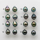 8-9mm Loose Tahitian Pearl Matching Pair in Drops with Extremely High Luster and Minor Blemishes, Undrilled for Making Earring, SKU # 1730TH