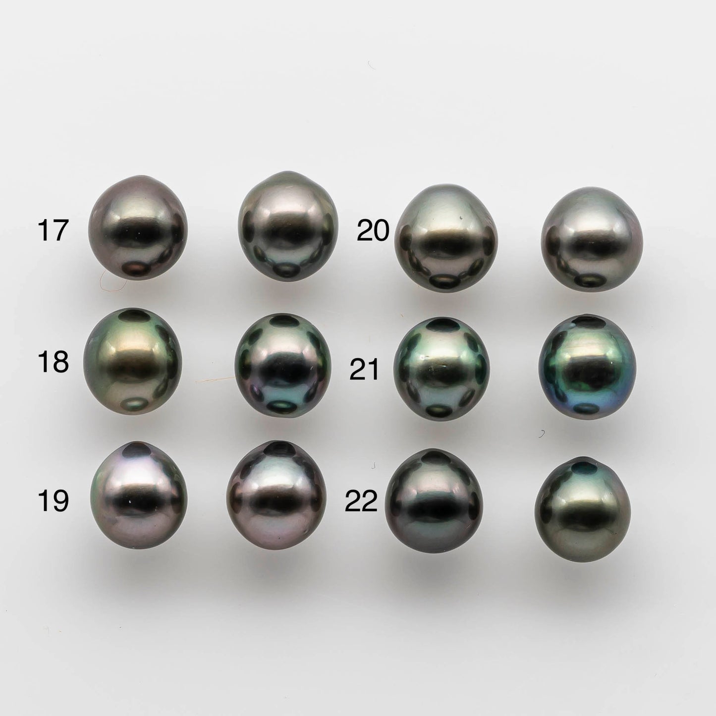 9-10mm Matching Pair Tahitian Pearl Drops with Extremely High Luster and Minor Blemishes in Undrilled for Making Earring, SKU # 1731TH