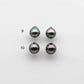 9-10mm Tahitian Pearl Drop with Tip on the Top with High Luster and Minor Blemish, Undrilled Matching Pair for Making Earring, SKU # 1732TH