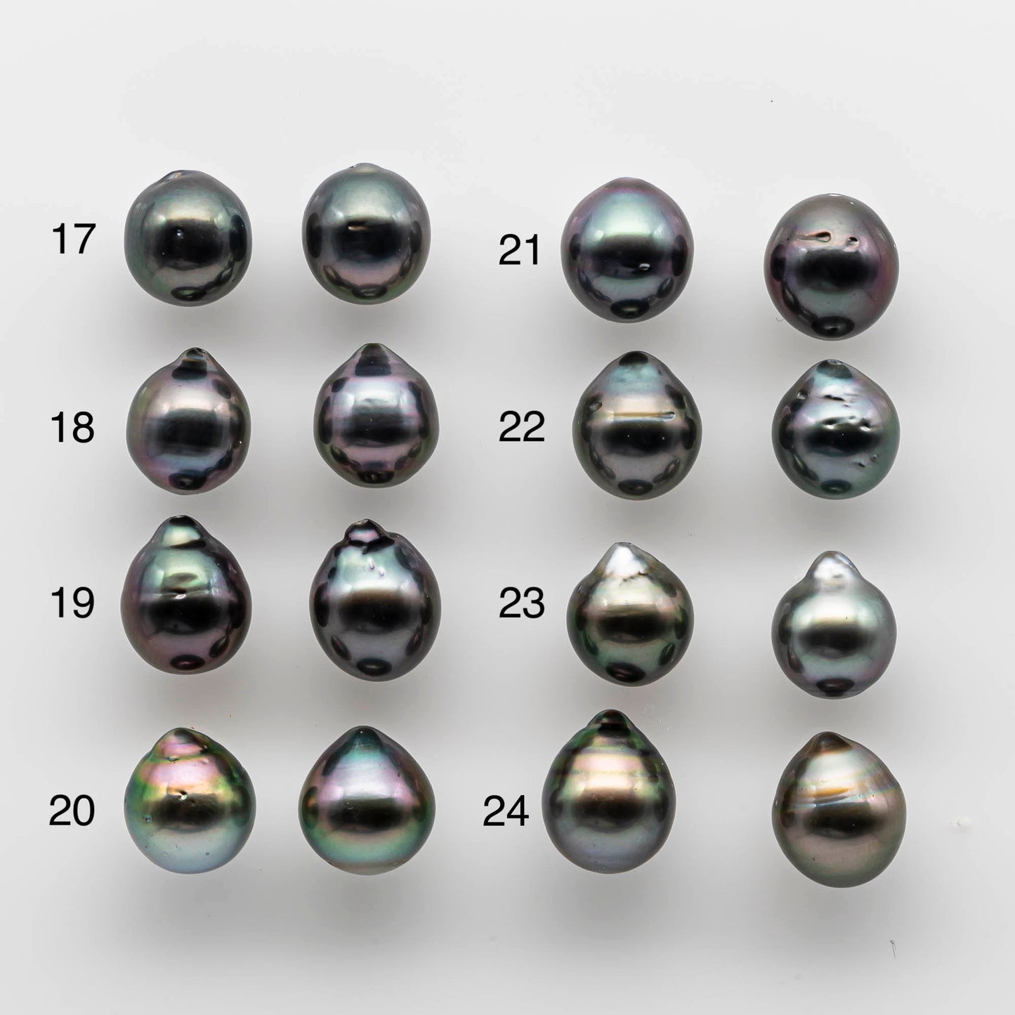 9-10mm Tahitian Pearl Teardrop with High Luster and Blemish, Matching Pair Loose Undrilled for Making Earring or Pendant, SKU # 1737TH