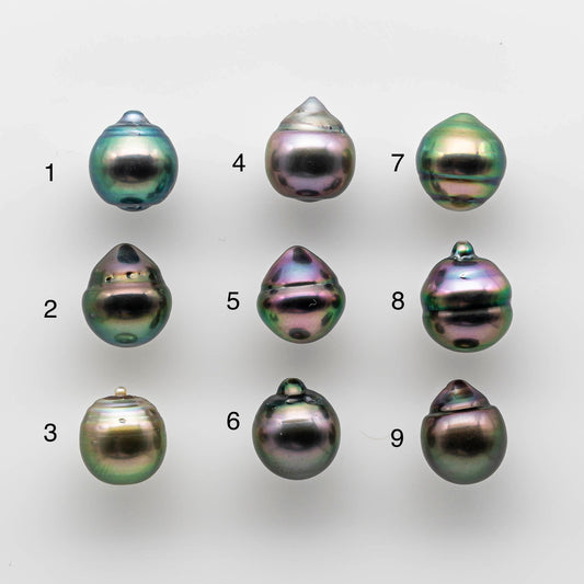 9-10mm Tahitian Pearl in Super High Luster and Minor Blemish, Single Piece Undrilled for Jewelry Making, SKU # 1740TH