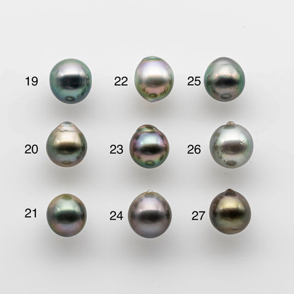 9-10mm Drop Tahitian Pearl with Beautiful Luster and Minor Blemish, Undrilled Loose Single Piece for Jewelry Making or Beading, SKU # 1741TH