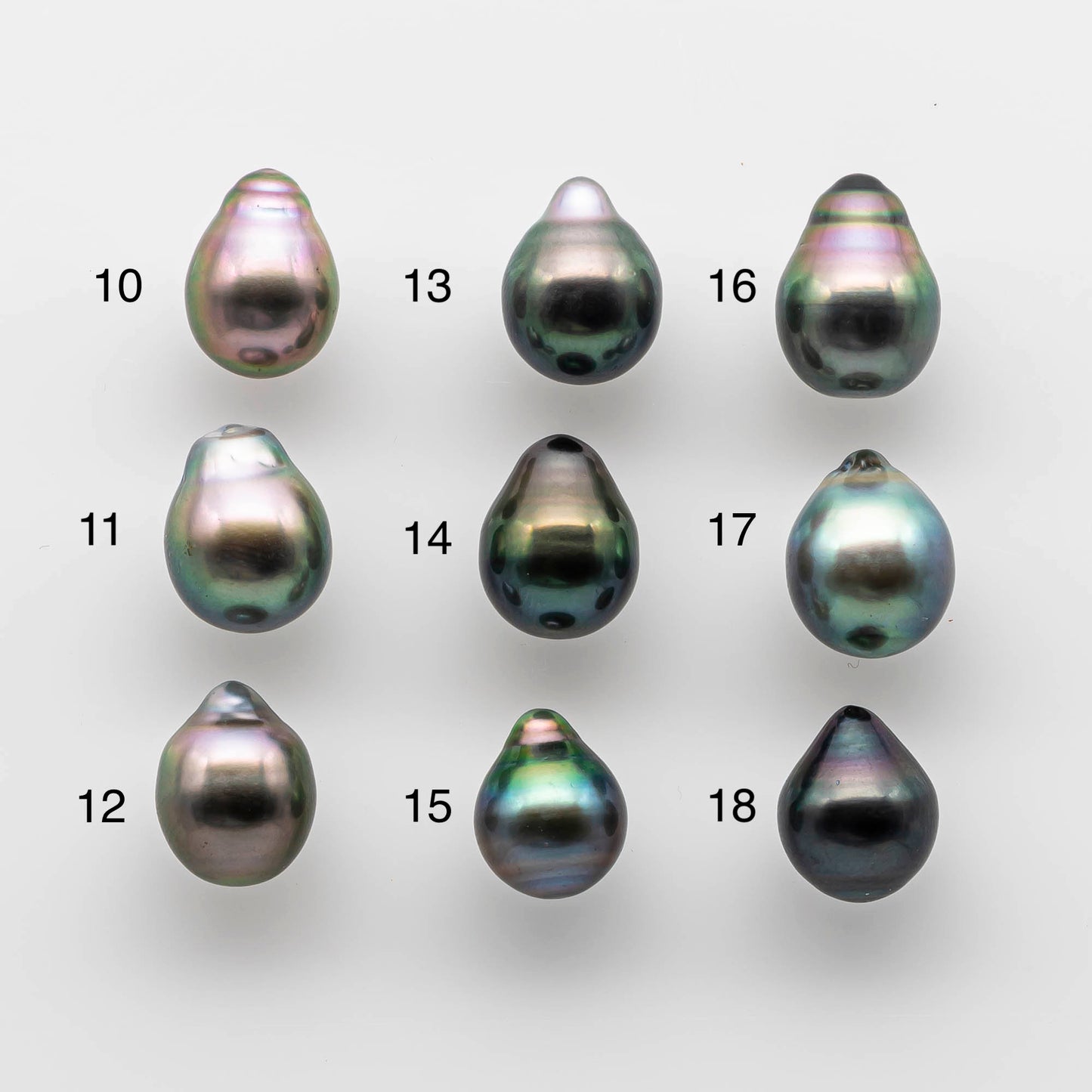 9-10mm Tahitian Pearl Drop Shape in Natural Color with Beautiful Luster and Minor Blemish, Loose Single Piece Undrilled, SKU # 1742TH