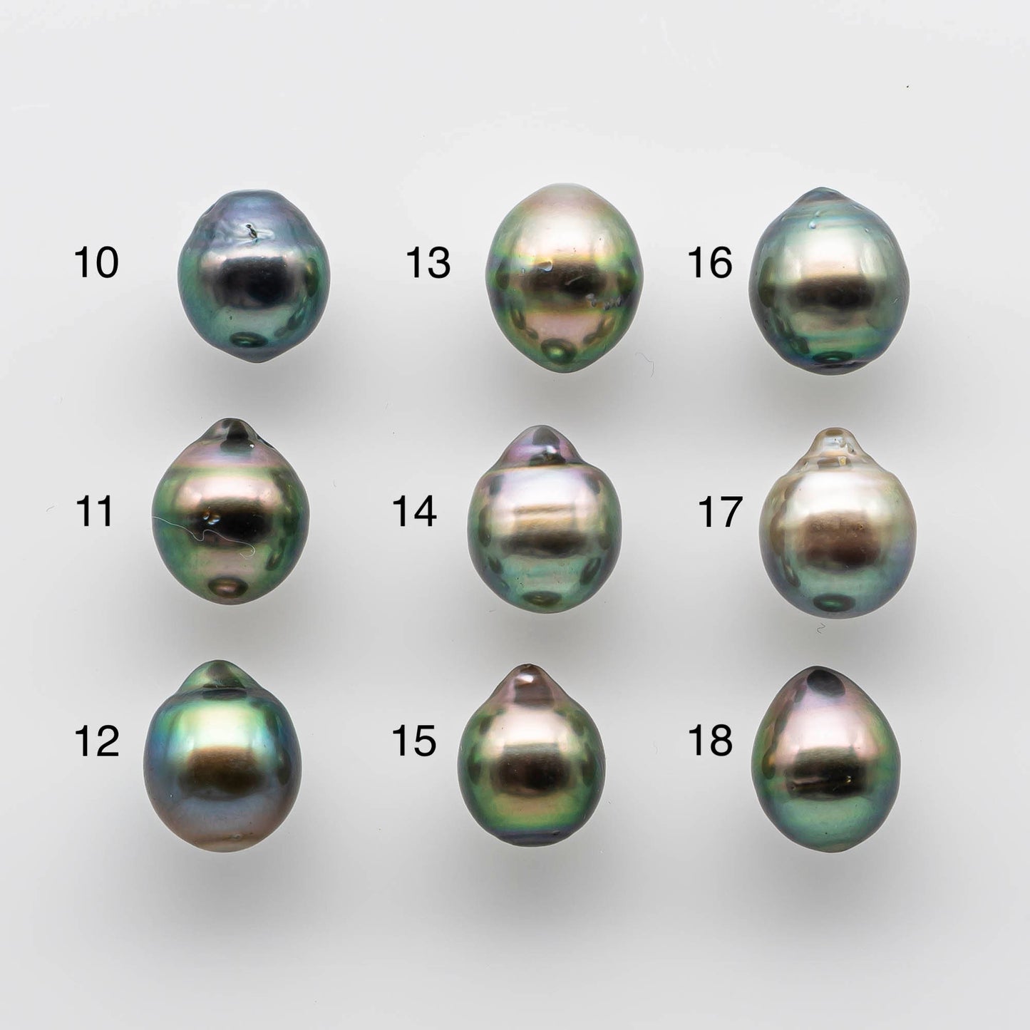 9-10mm Tahitian Pearl Drop with High Luster and Blemishes, Single Piece Loose Undrilled, Half or Full Drilled or Large Hole, SKU # 1744TH