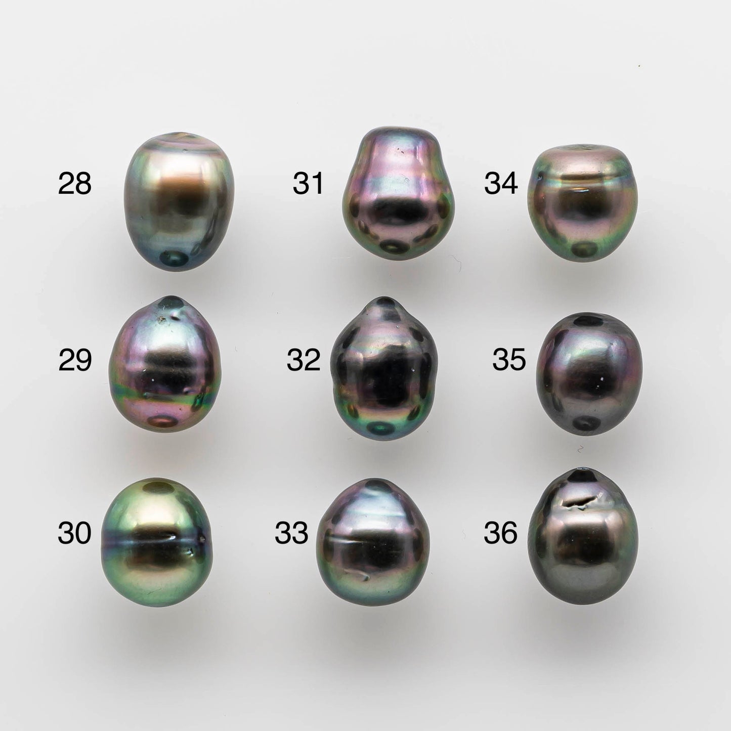 9-10mm Tahitian Pearl Drop with High Luster and Blemishes, Single Piece Loose Undrilled, Half or Full Drilled or Large Hole, SKU # 1744TH